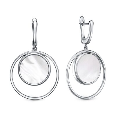 Серьги с перламутром из серебра 925 пробы