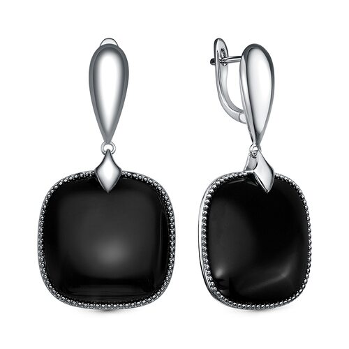 Серьги с ониксом из серебра 925 пробы