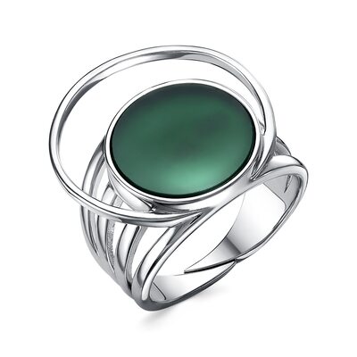 Кольцо с агатом из серебра 925 пробы