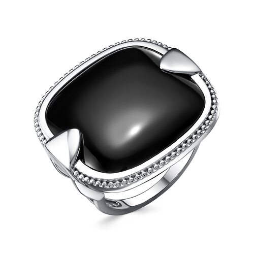 Кольцо с ониксом из серебра 925 пробы