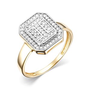 Кольцо с бриллиантами из желтого золота 585 пробы