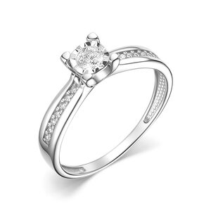 Кольцо с бриллиантами из белого золота 585 пробы