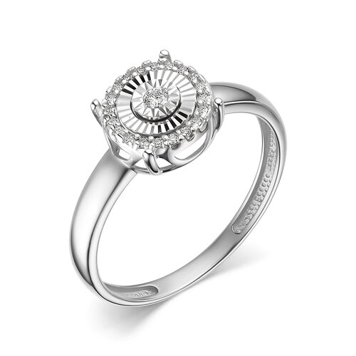 Кольцо с бриллиантами из белого золота 585 пробы