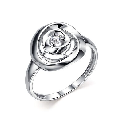 Кольцо с бриллиантом из белого золота 585 пробы