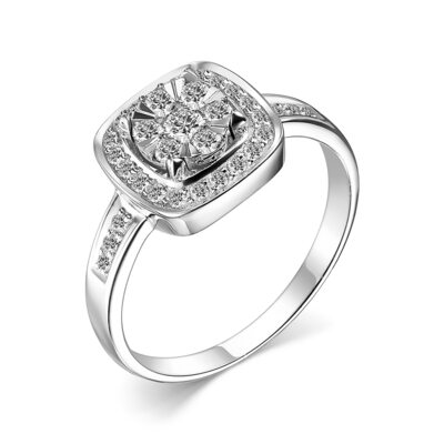 Кольцо с бриллиантами из белого золота 585 пробы