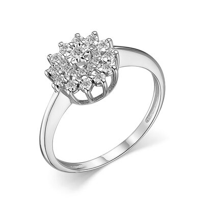 Кольцо с бриллиантами из белого золота 585 пробы