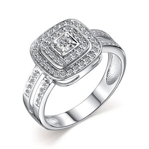 Кольцо с бриллиантами из белого золота 585 пробы