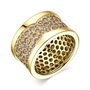 Кольцо с коньячными бриллиантами из желтого золота 585 пробы