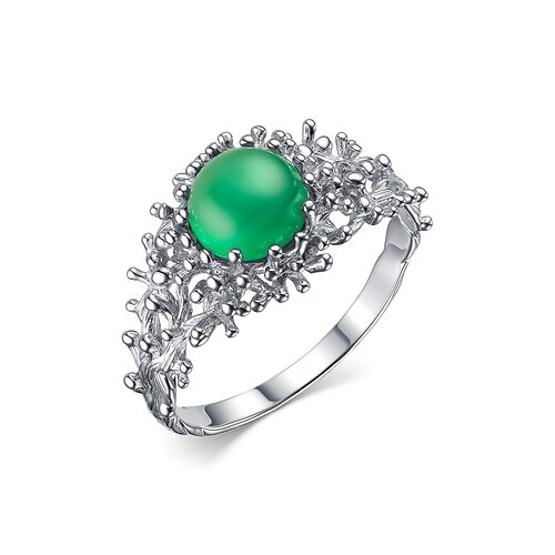 Кольцо с агатом из серебра 925 пробы