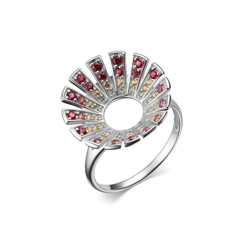 Кольцо с мультисапфиром из серебра 925 пробы