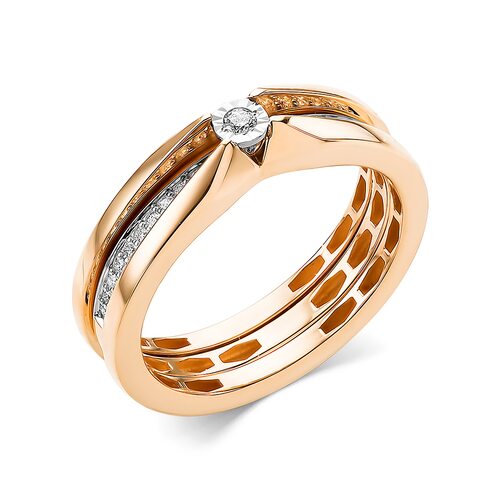 Кольцо с бриллиантами из золота 585 пробы