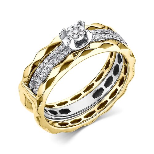 Кольцо с бриллиантами из золота 585 пробы