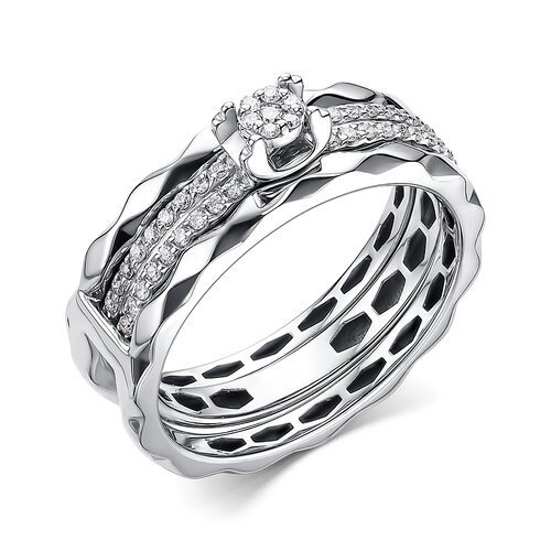 Кольцо с бриллиантами из белого золота 585 пробы