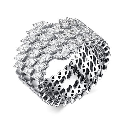 Кольцо с бриллиантами из белого золота 585 пробы