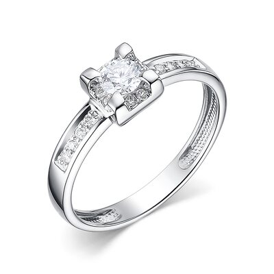 Кольцо с бриллиантами из белого золота 585 пробы