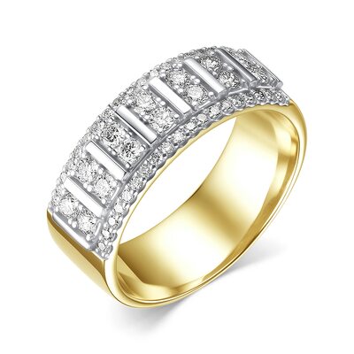 Кольцо с бриллиантами из желтого золота 585 пробы