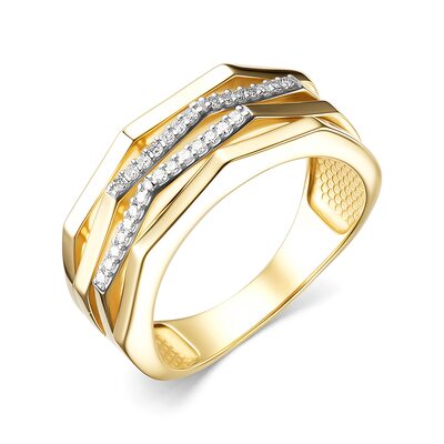 Кольцо с бриллиантами  из желтого золота 585 пробы