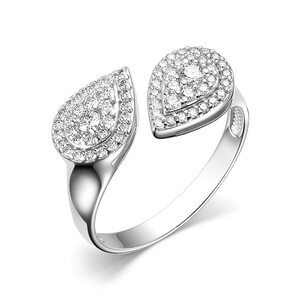 Кольцо с бриллиантами из белого золота 585 пробы