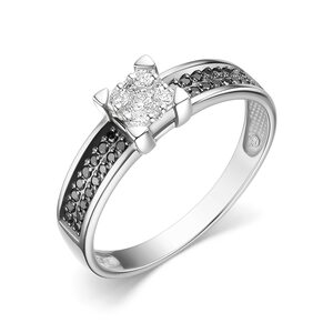 Кольцо с бриллиантами из белого золота 585 пробы