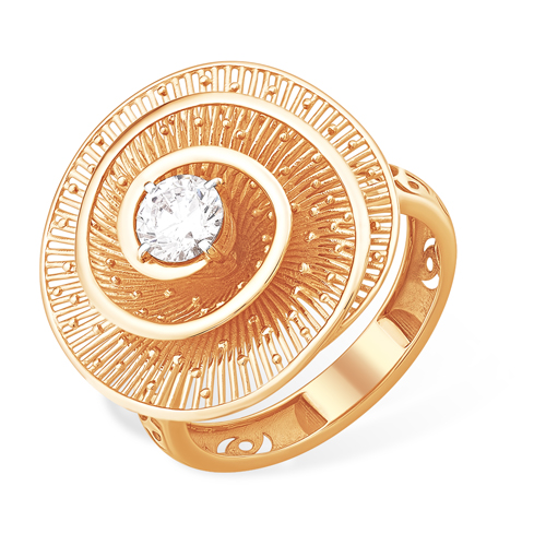 Кольцо с фианитом Swarovski из золота 585 пробы