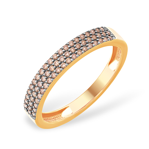 Кольцо с коньячными бриллиантами из золота 585 пробы