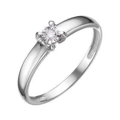 Кольцо с бриллиантом из белого золота 585 пробы