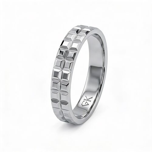 Кольцо обручальное из белого золота 585 пробы