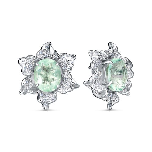 Серьги с флюоритом и топазами из серебра 925 пробы