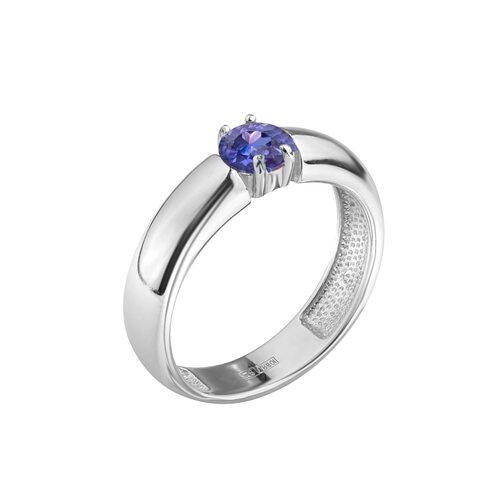 Кольцо с танзанитом из серебра 925 пробы