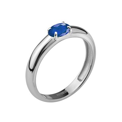 Кольцо с сапфиром из серебра 925 пробы