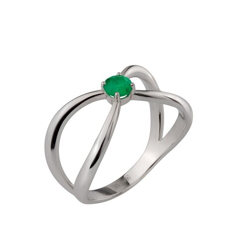 Кольцо с изумрудом из серебра 925 пробы