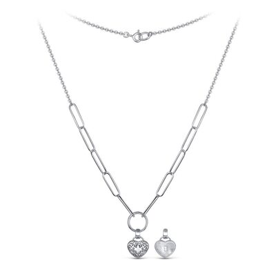 Колье "Сердце" из серебра 925 пробы