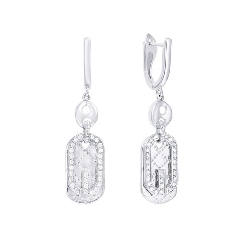 Серьги с бриллиантами из белого золота 585 пробы