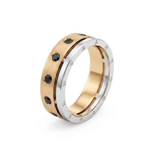 Кольцо обручальное с бриллиантами из золота 585 пробы