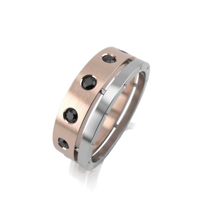 Кольцо обручальное с бриллиантами из золота 585 пробы