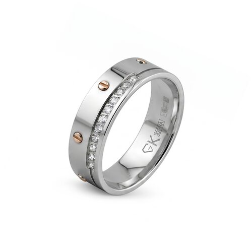 Кольцо с бриллиантами из белого золота 585 пробы