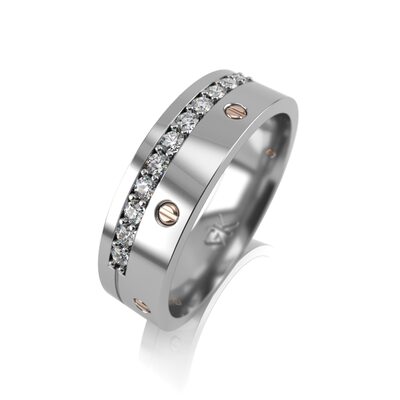 Кольцо с бриллиантами из белого золота 585 пробы