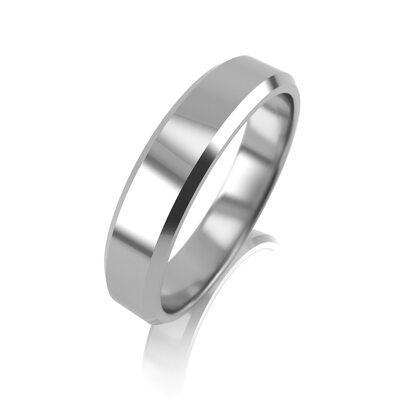 Кольцо обручальное из  белого золота 585 пробы