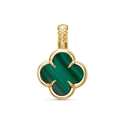 Подвеска "Клевер" с малахитом из золота 585 пробы