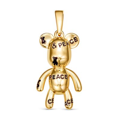 Подвеска "Мишка" из желтого золота 585 пробы