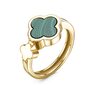 Кольцо "Клевер" с малахитом из желтого золота 585 пробы арт. л110060м