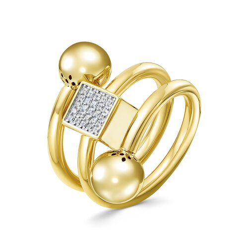 Кольцо с фианитаим из золота 585 пробы