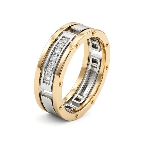 Кольцо обручальное с бриллиантами из золота 585 пробы