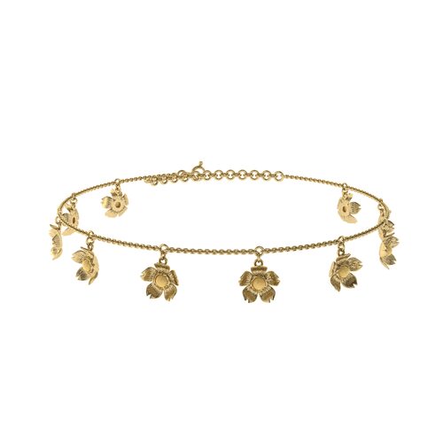 Анклет с янтарем из серебра 925 пробы