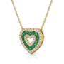 Колье "Сердце" с изумрудами и бриллиантами из желтого золота 585 пробы арт. MN22834-WD-EM-ML-YG