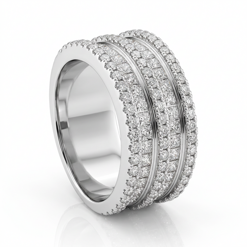 Кольцо с бриллиантами из белого золота 585 пробы