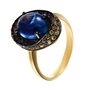 Кольцо с кианитом, сапфирами и бриллиантами из желтого золота 585 пробы арт. MR83089-BR-YS-TAN-YG