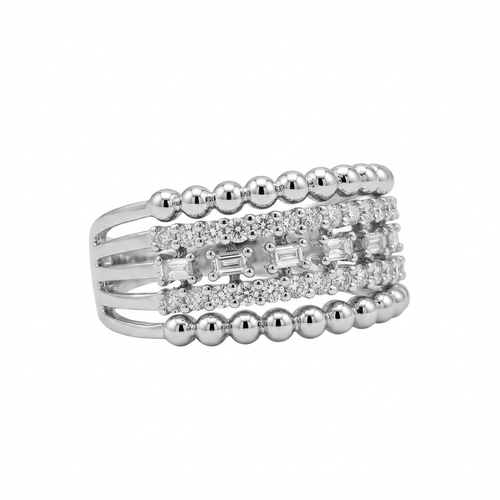 Кольцо с бриллиантами из белого золота 585 пробы