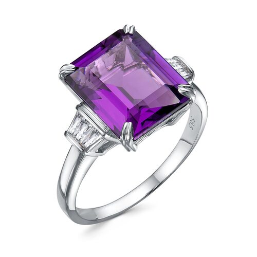 Кольцо с аметистом и бриллиантами из золота 585 пробы