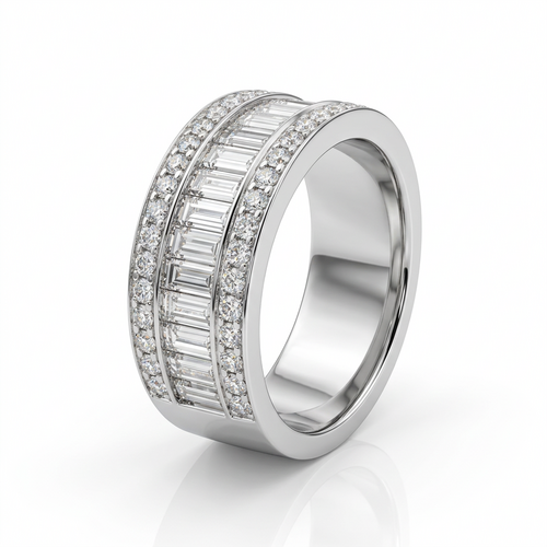 Кольцо с бриллиантами из белого золота 585 пробы